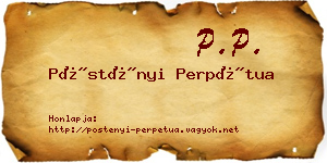 Pöstényi Perpétua névjegykártya